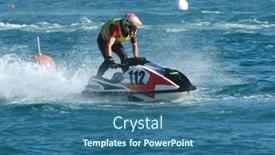  Presentation with jet - Beautiful presentation theme featuring young-man-speeding-on-jet backdrop and a  colored foreground