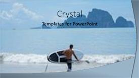  Presentation with stand - Colorful slide deck enhanced with young man stand up paddle boarding backdrop and a light blue colored foreground