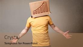  Presentation with diagram - Slide deck featuring young-man-standing-and-gesturing background and a coral colored foreground