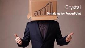  Presentation with diagram - Presentation enhanced with young-man-standing-and-gesturing background and a coral colored foreground