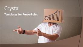  Presentation with diagram - PPT layouts featuring young-man-standing-and-gesturing background and a gray colored foreground