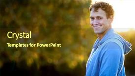  Presentation with fern sun - Theme with young man standing outside in the sun background and a tawny brown colored foreground