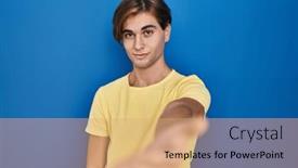  Presentation with blue handshake - 