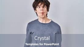  Presentation with lips - PPT layouts having young-man-standing-over-isolated background and a gray colored foreground