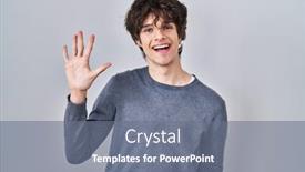  Presentation with number - Slide set consisting of young-man-standing-over-isolated background and a gray colored foreground