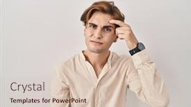  Presentation with acne - Slide deck having young-man-standing-over-isolated background and a lemonade colored foreground