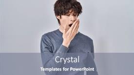  Presentation with sleepiness - Presentation with young-man-standing-over-isolated background and a gray colored foreground