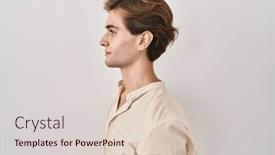  Presentation with natural - Slides having young-man-standing-over-isolated background and a  colored foreground