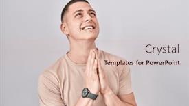  Presentation with hope - Presentation theme with young-man-standing-over-isolated background and a lemonade colored foreground