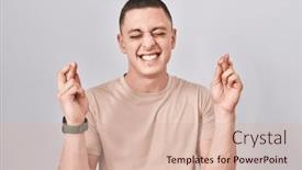  Presentation with hope - Presentation theme enhanced with young-man-standing-over-isolated background and a lemonade colored foreground