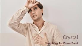  Presentation with fever - Presentation theme with young-man-standing-over-isolated background and a soft green colored foreground