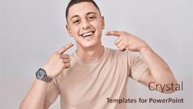  Presentation with health - Presentation design with young-man-standing-over-isolated and a  colored foreground