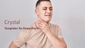  Presentation with sore throat - Slide set featuring young-man-standing-over-isolated and a  colored foreground