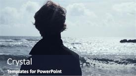  Presentation with contemplating - PPT layouts featuring young-man-stands background and a navy blue colored foreground