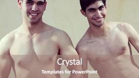  Presentation with bodybuilding - Audience pleasing PPT theme consisting of young man starting with bodybuilding backdrop and a coral colored foreground