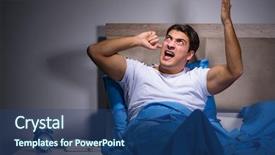  Presentation with noise - Beautiful slide set featuring young man struggling from noise backdrop and a ocean colored foreground