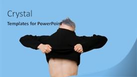  Presentation with blue - Cool new slide set with young-man-struggling-to-pull backdrop and a light blue colored foreground