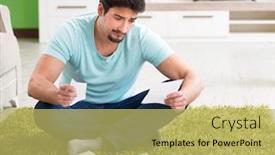  Presentation with personal - Theme enhanced with young-man-struggling-with-personal background and a yellow colored foreground