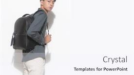  Presentation with high school - Amazing presentation theme having young-man-student-in-casual backdrop and a sky blue colored foreground