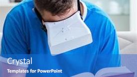  Presentation with virtual - Cool new slides with young-man-student-studying backdrop and a teal colored foreground