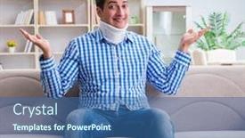  Presentation with cervical spine - Colorful slide set enhanced with young-man-suffering-a-neck backdrop and a ocean colored foreground