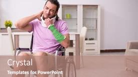  Presentation with car accident - Beautiful slide deck featuring young-man-suffering-at-home backdrop and a coral colored foreground