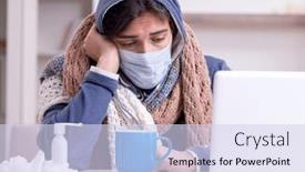  Presentation with home - Presentation featuring young-man-suffering-at-home background and a sky blue colored foreground