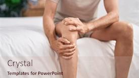  Presentation with knee - Theme having young-man-suffering-for-knee background and a coral colored foreground