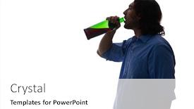  Presentation with alcoholism - Audience pleasing presentation theme consisting of young-man-suffering-from-alcoholism backdrop and a white colored foreground