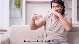  Presentation with allergy - Presentation design with young man suffering from allergy background and a soft green colored foreground