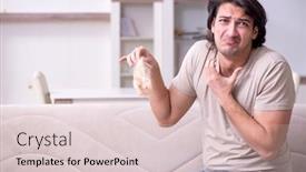  Presentation with allergy - Presentation theme consisting of young man suffering from allergy background and a lemonade colored foreground