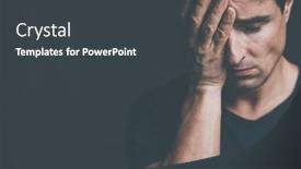  Presentation with seclusion - Presentation design with young-man-suffering-from-anxiety background and a dark gray colored foreground