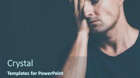  Presentation with seclusion - Audience pleasing presentation design consisting of young-man-suffering-from-anxiety backdrop and a ocean colored foreground