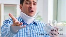  Presentation with injury - Slides having young-man-suffering-from-neck background and a  colored foreground