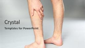  Presentation with leg pain - PPT theme enhanced with young man suffering from pain background and a light gray colored foreground