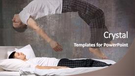  Presentation with sleep - Theme enhanced with young man suffering from sleep background and a gray colored foreground