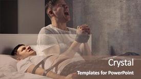  Presentation with sleep - Audience pleasing slide deck consisting of young man suffering from sleep backdrop and a coral colored foreground