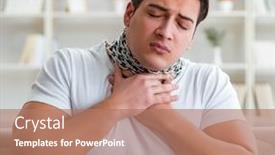  Presentation with sore throat - Audience pleasing slide deck consisting of tonsillitis - young man suffering from sore backdrop and a coral colored foreground