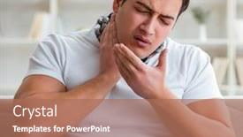  Presentation with sore throat - Colorful PPT theme enhanced with tonsillitis - young man suffering from sore backdrop and a coral colored foreground