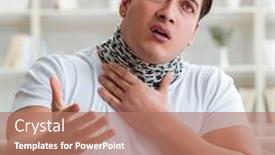  Presentation with sore throat - Amazing presentation design having tonsillitis - young man suffering from sore backdrop and a coral colored foreground