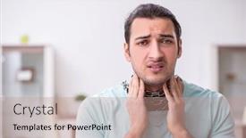  Presentation with sore throat - Colorful theme enhanced with young-man-suffering-from-sore backdrop and a coral colored foreground