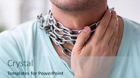  Presentation with sore throat - Audience pleasing slide set consisting of young-man-suffering-from-sore backdrop and a light blue colored foreground