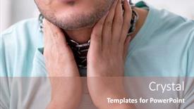  Presentation with sore throat - Colorful slide deck enhanced with young-man-suffering-from-sore backdrop and a coral colored foreground