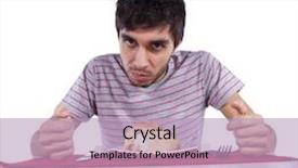  Presentation with internet surfing - Audience pleasing presentation theme consisting of young man surfing the internet in his laptop sited on the carpet isolated on white backdrop and a light blue colored foreground