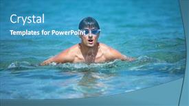  Presentation with triathlon - Slides consisting of young-man-swimming background and a teal colored foreground