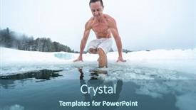  Presentation with lake ice - Colorful PPT theme enhanced with young-man-swims backdrop and a ocean colored foreground