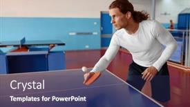  Presentation with table tennis - Slide deck having young-man-table-tennis-player background and a  colored foreground