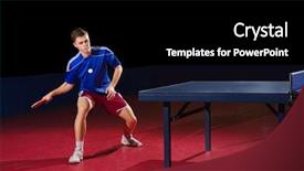 Presentation with sports table tennis - Slide set consisting of young man table tennis player background and a black colored foreground