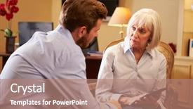  Presentation with electricity gneartion using speed breakers - Slide set with young man talking to counsellor background and a coral colored foreground