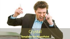  Presentation with talking on phone - PPT layouts consisting of young-man-talking background and a tawny brown colored foreground